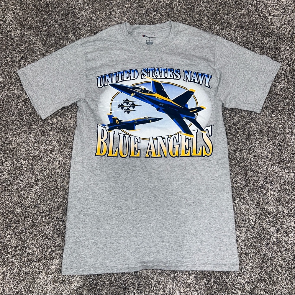Champion USN US Navy Blue Angels Fight Jets Shirt Men’s Small